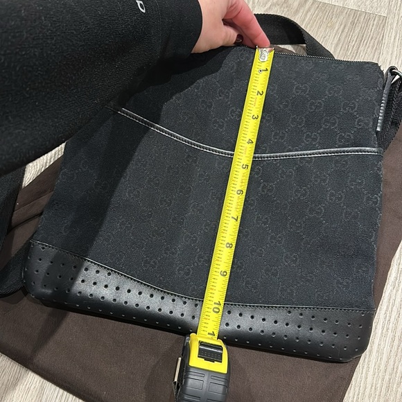 Gucci Monogram Canvas and Leather Messenger Crossbody Bag - Picture 10 of 11
